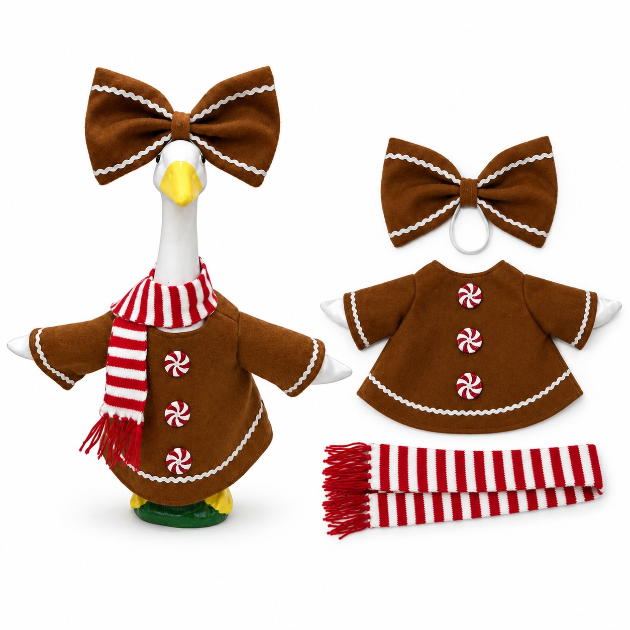 23-Inch Peppermint Gingerbread Man Striped Holiday Gown